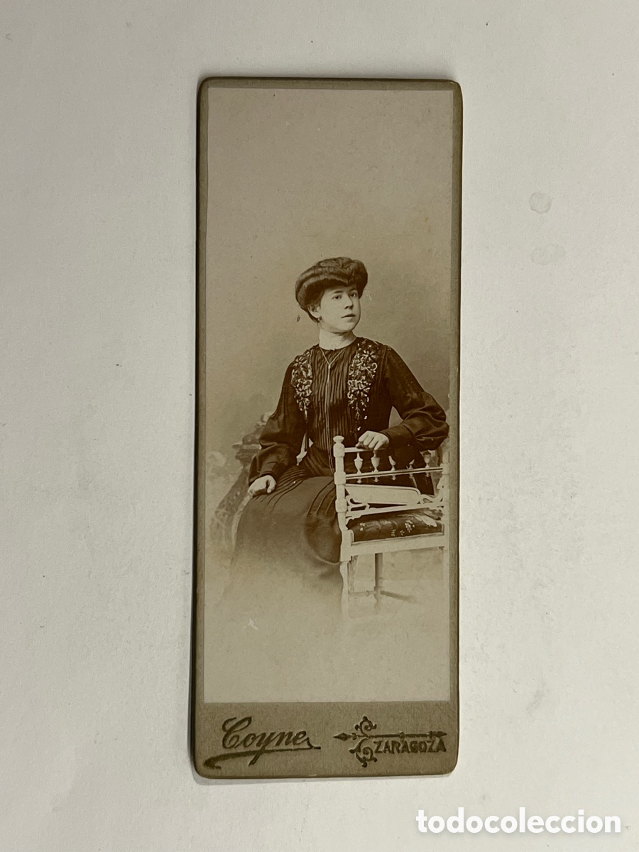 Fotograf&iacute;a antigua: ZARAGOZA CDV Fotograf&iacute;a antigua Retrato de Se&ntilde;orita Foto J. Coyne (fin Siglo XIX)