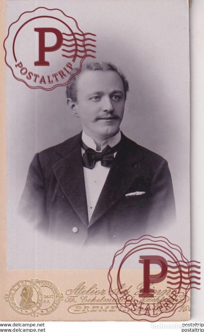 Alte Fotografie: ATELIER AD. ZINNE. TH. ECKELMANNS NACHFOLGER. BREMEN AM WALL 160 +-10.5*6CM CDV