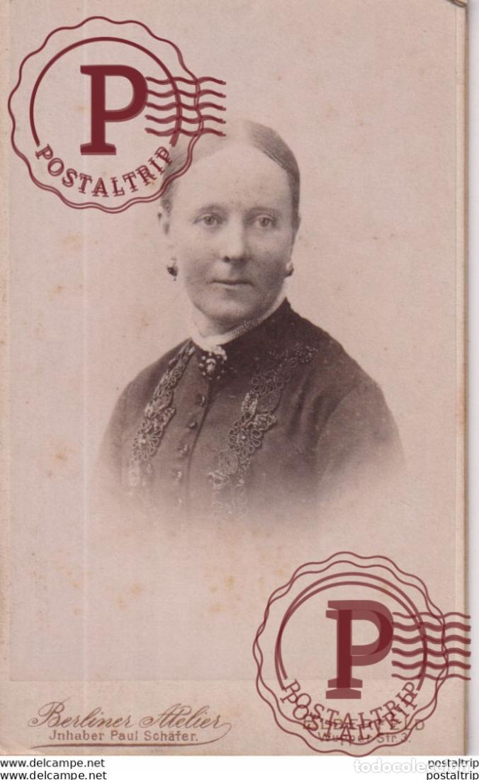 Fotograf&iacute;a antigua: BERLINER ATELIER. ELBERFELD WUPPER STR.3. +-10.5*6CM CDV