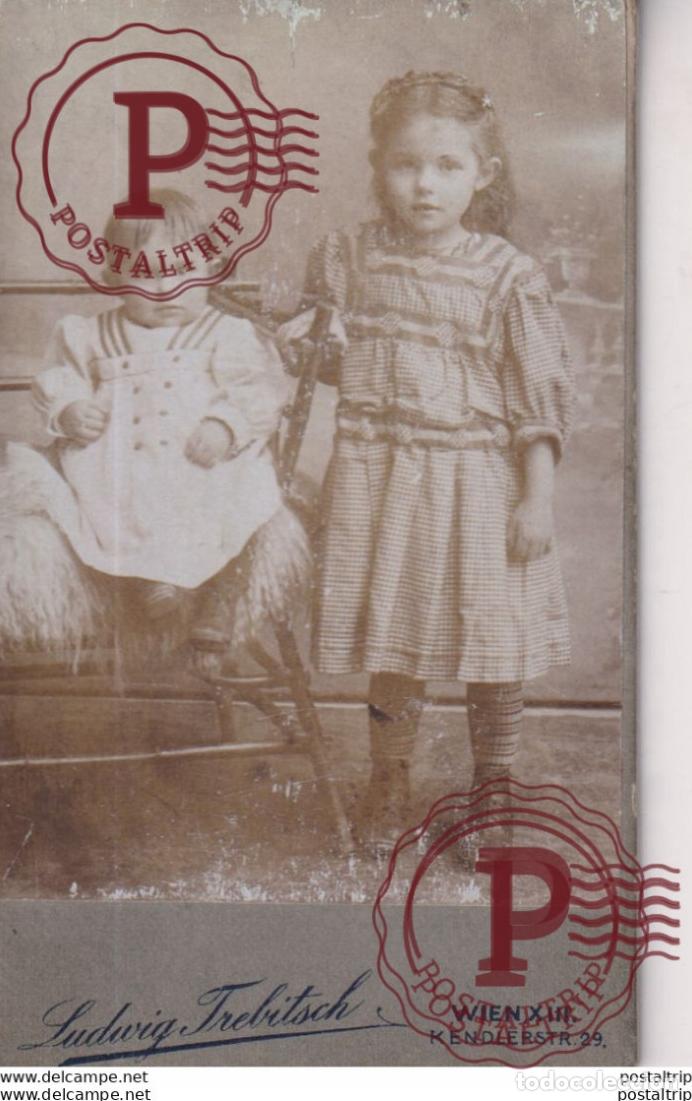 Fotograf&iacute;a antigua: LUDWIG TREBITSCH. WIEX, XIII. KENDLERSTR. 29 +-10.5*6.5CM CDV