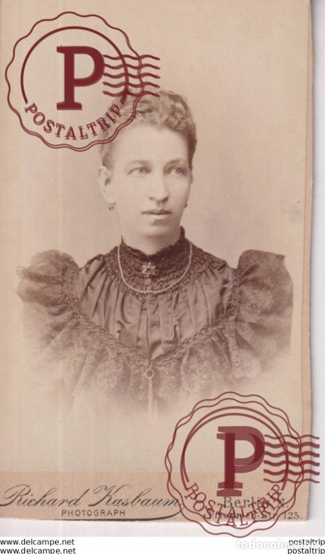 Fotograf&iacute;a antigua: RICHARD KASBAUM PHOTOGRAOH. BERLIN +-10.5*6.5CM CDV