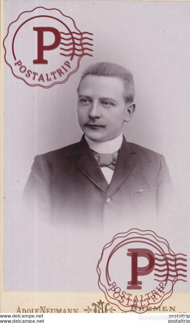 Fotograf&iacute;a antigua: ADOLF NEUMANN. BREMEN. +-10.5*6.5CM CDV