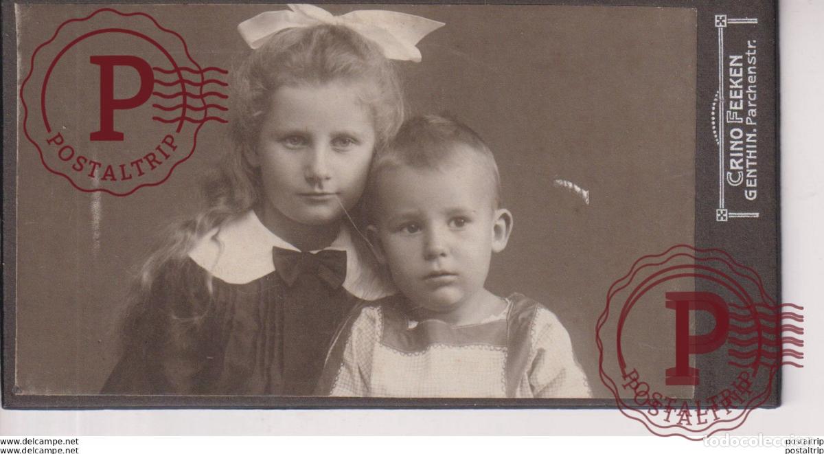 Fotograf&iacute;a antigua: CRINO FEEKEN. GENTHIN, PARCHENSTR. URSULA AND HANS J&Uuml;RGEN. MAGDEBURG +-6.5*12CM CDV