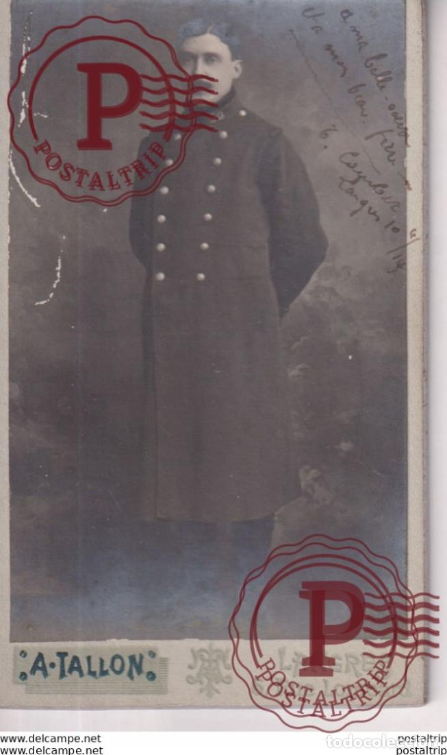 Fotograf&iacute;a antigua: PHOTOGRAPHIE A. TALLON. LANGRES, LUE LOMBARD 6. +-10.5*6.5CM CDV MILIT&Auml;R MILITAIRE