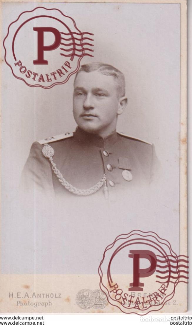 Fotograf&iacute;a antigua: H.E.A. ANTHOLZ PHOTOGRAPH. BREMEN LINDENSTRASSE 2. +-10.5*6.5CM CDV MILIT&Auml;R MILITAIRE