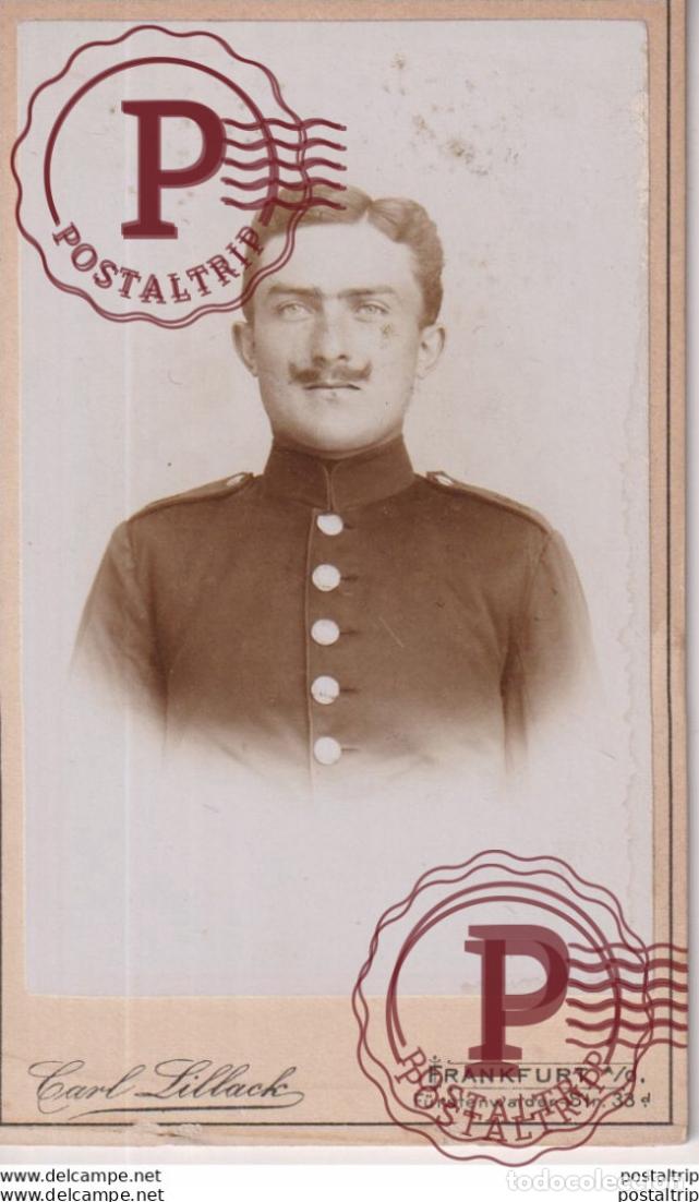 Fotograf&iacute;a antigua: CARL LILLACK. FRANKFURT, F&Uuml;RSTENWALDER STR.33. +-10.5*6.5CM CDV MILIT&Auml;R MILITAIRE