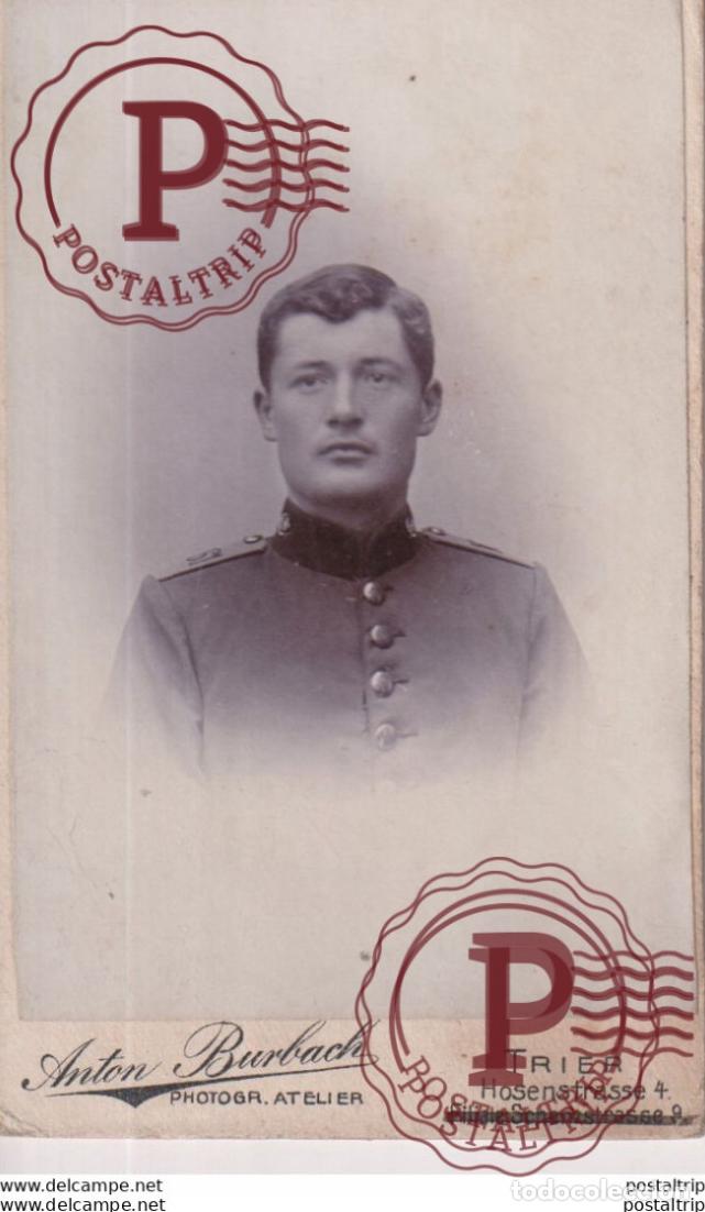 Fotograf&iacute;a antigua: ANTON BURBACH FOTOGR. ATELIER. TRIER, HOSENSTRASSE 4. +-10.5*6.5CM CDV MILIT&Auml;R MILITAIRE