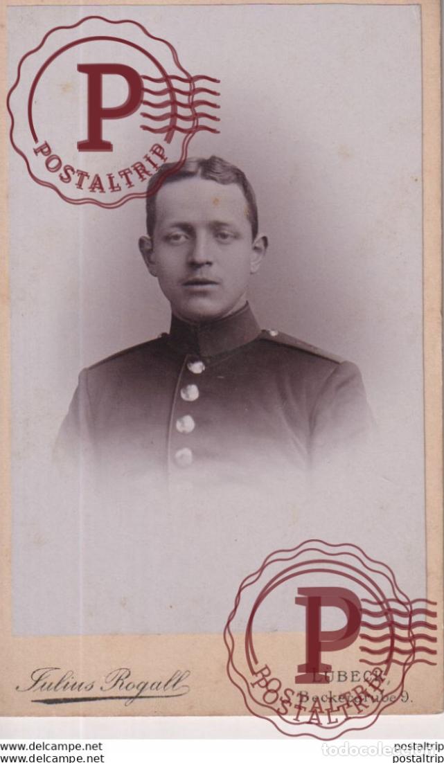 Fotograf&iacute;a antigua: JULIUS ROGALL PHOTOGRAPHISCHES ATELIER. L&Uuml;BECK, BECKERGRUBE 9. +-10.5*6.5CM CDV MILIT&Auml;R MILITAIRE
