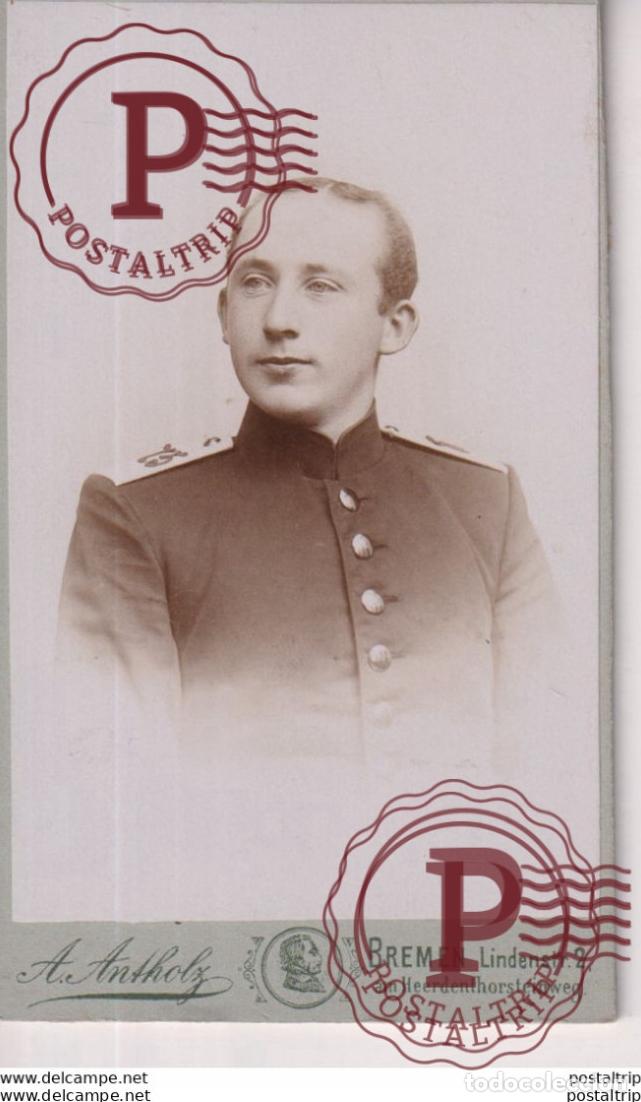Fotograf&iacute;a antigua: A. ANTHOLZ. BREMEN, LINDENSTR. 2. AM HEERDENTHORSTEINWEG. +-10.5*6.5CM CDV MILIT&Auml;R MILITAIRE