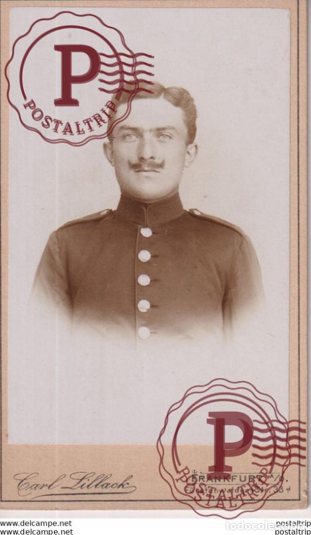 Fotograf&iacute;a antigua: CARL LILLACK. FRANKFURT, F&Uuml;RSTENWALDEN STR.33 +-10.5*6.5CM CDV MILIT&Auml;R MILITAIRE