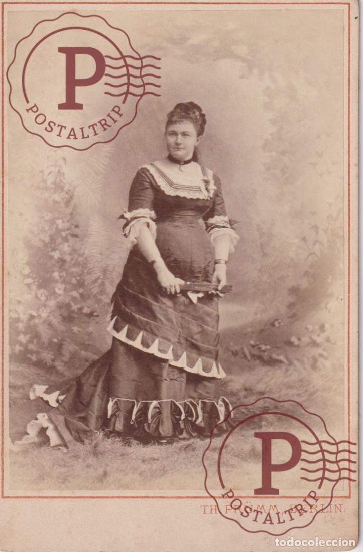 Fotograf&iacute;a antigua: TH. PRUMM. BERLIN. WOMAN. FEMME. MUJER. CABINET. 17X11CM