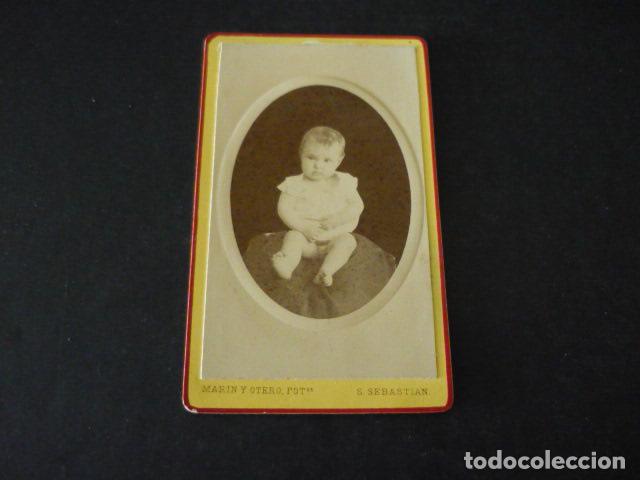 Fotograf&iacute;a antigua: CARTE DE VISITE RETRATO DE NI&Ntilde;O MARIN Y OTERO FOTOGRAFO SAN SEBASTIAN