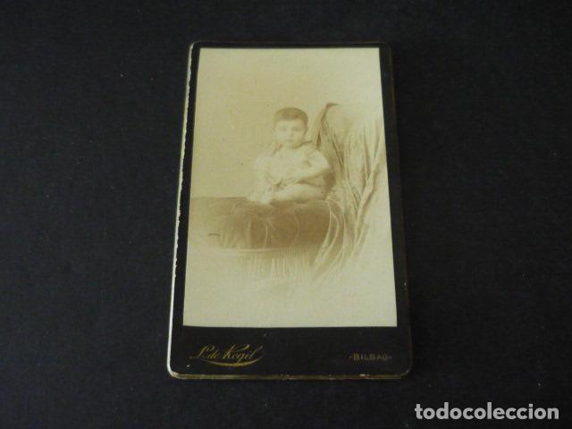 Fotograf&iacute;a antigua: CARTE DE VISITE RETRATO DE NI&Ntilde;O L. DE REGIL FOTOGRAFO BILBAO