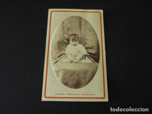 Fotograf&iacute;a antigua: CARTE DE VISITE RETRATO DE NI&Ntilde;O LEANDRO FOTOGRAFO SANTANDER