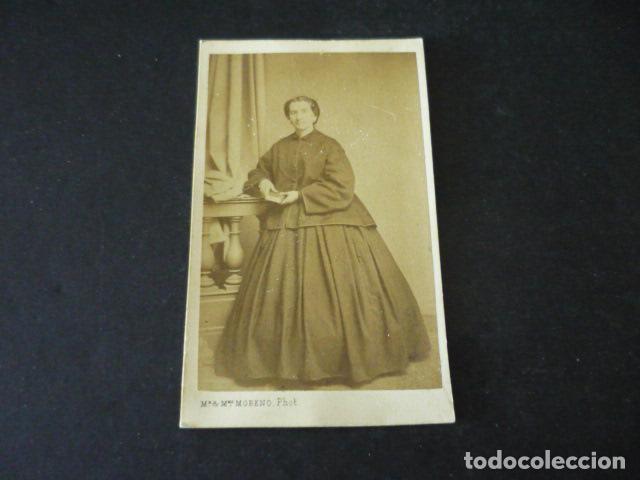 Fotograf&iacute;a antigua: CARTE DE VISITE RETRATO DE DAMA MORENO FOTOGRAFO BAYONA FRANCIA