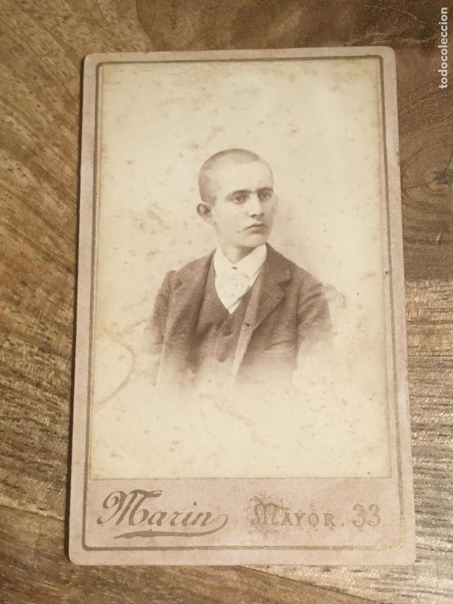 Fotograf&iacute;a antigua: carta de visita foto original muy antigua siglo XIX fotografo marin madrid