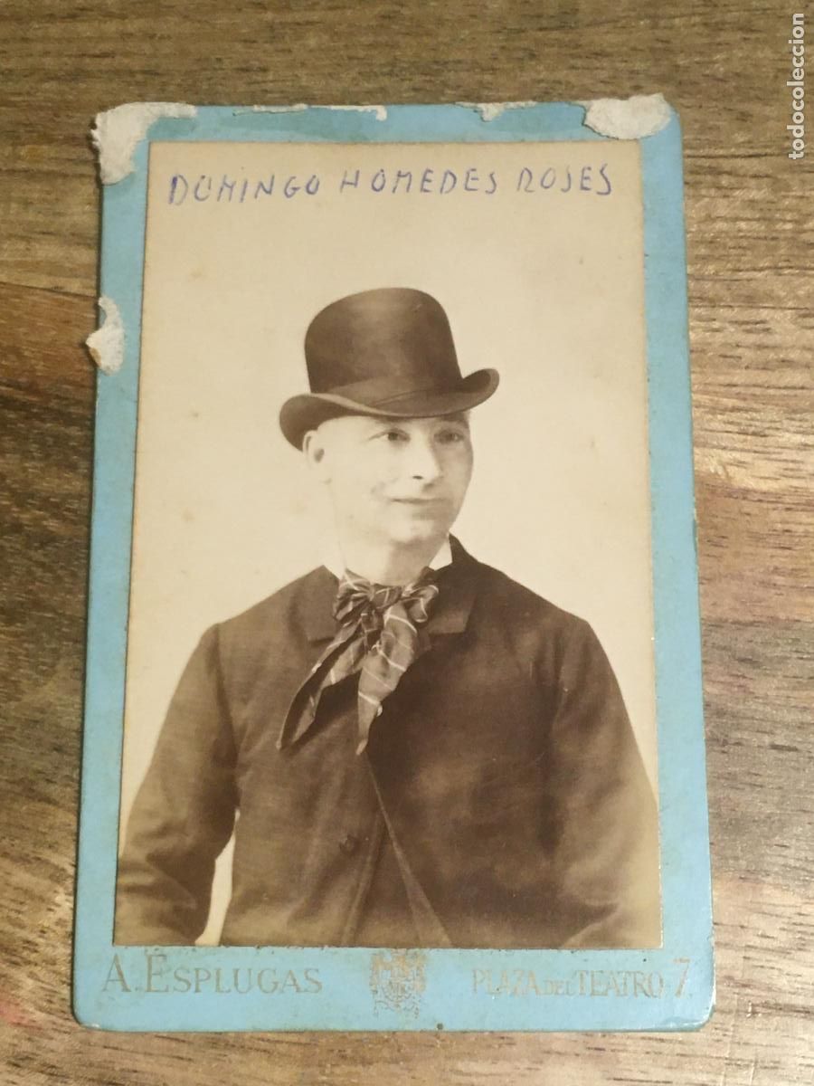 Fotograf&iacute;a antigua: carta de visita foto original muy antigua siglo XIX fotografo esplugas barcelona