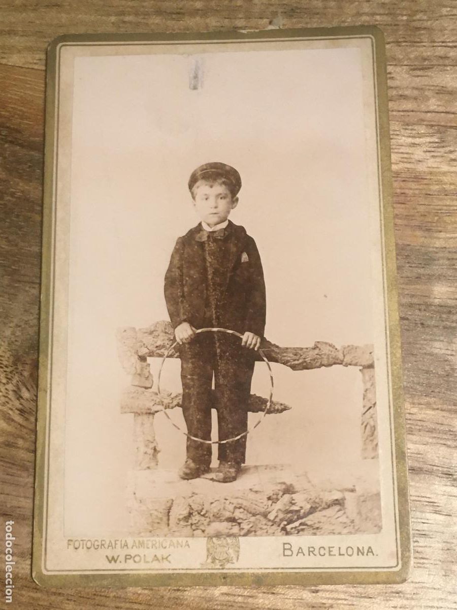Fotograf&iacute;a antigua: carta de visita foto original muy antigua siglo XIX fotografo polak barcelona
