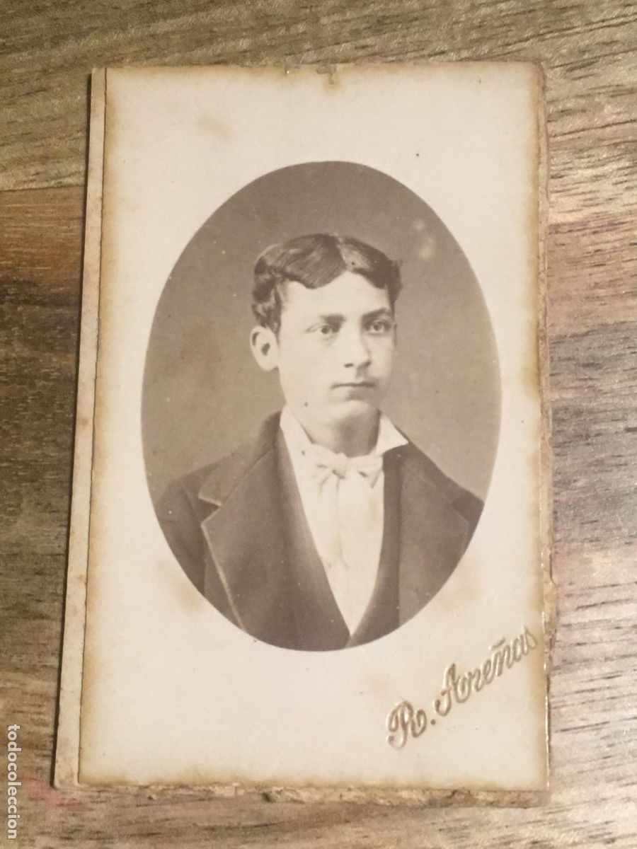 Fotograf&iacute;a antigua: carta de visita foto original muy antigua siglo XIX fotografo rafael are&ntilde;as barcelona
