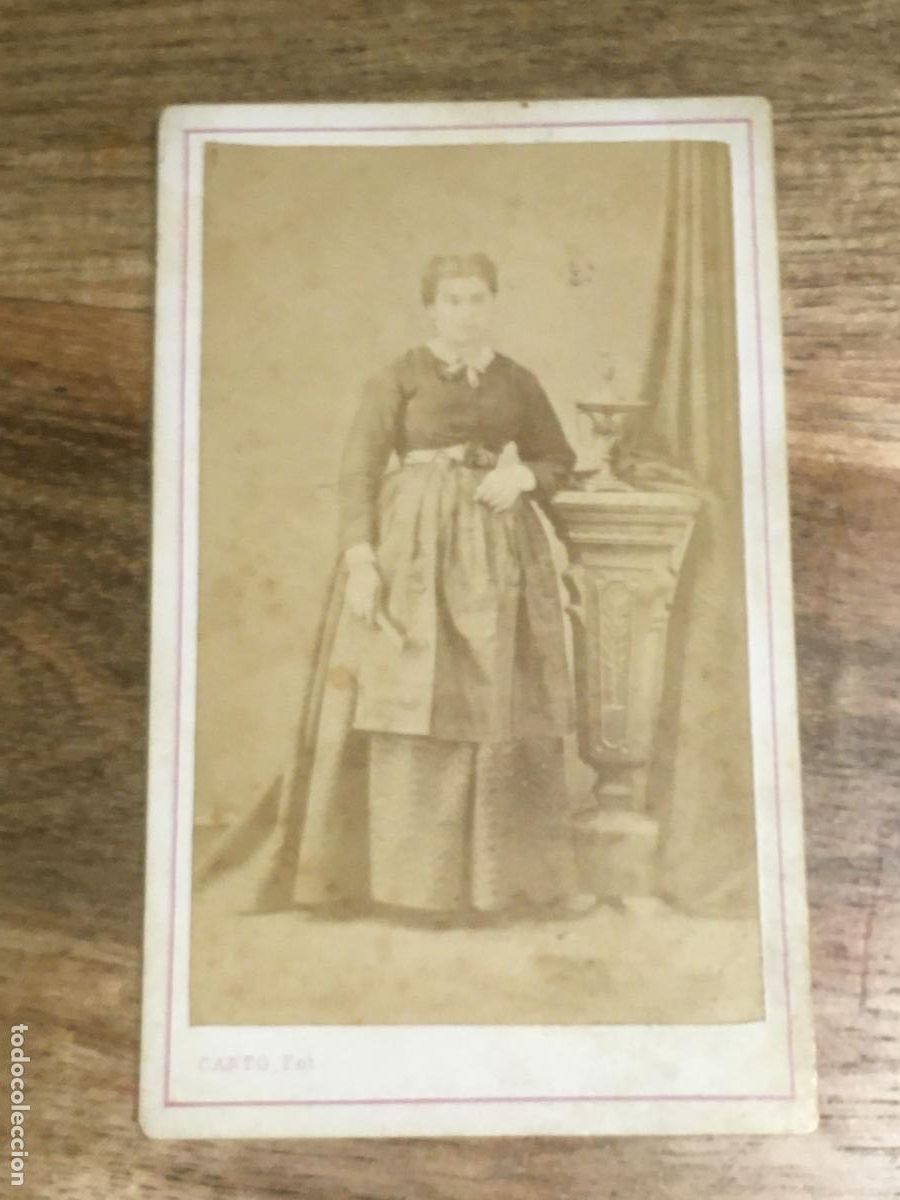 Fotograf&iacute;a antigua: carta de visita foto original muy antigua siglo XIX fotografo canto barcelona