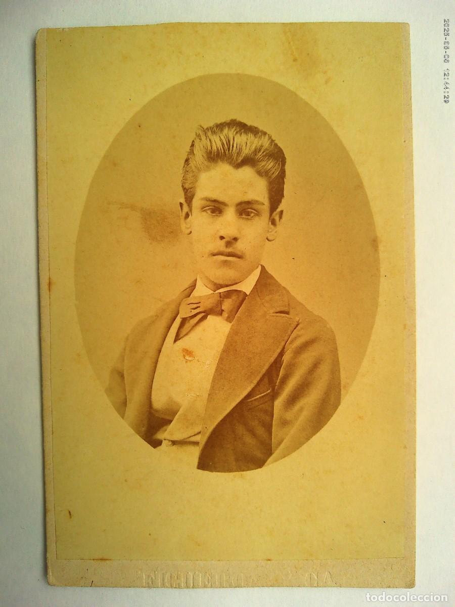 Fotograf&iacute;a antigua: BONITA CDV DE JOVEN ELEGANTE MEXICANO DEL SIGLO XIX . MEXICO, 1875, DE FIGUEROA Y CIA