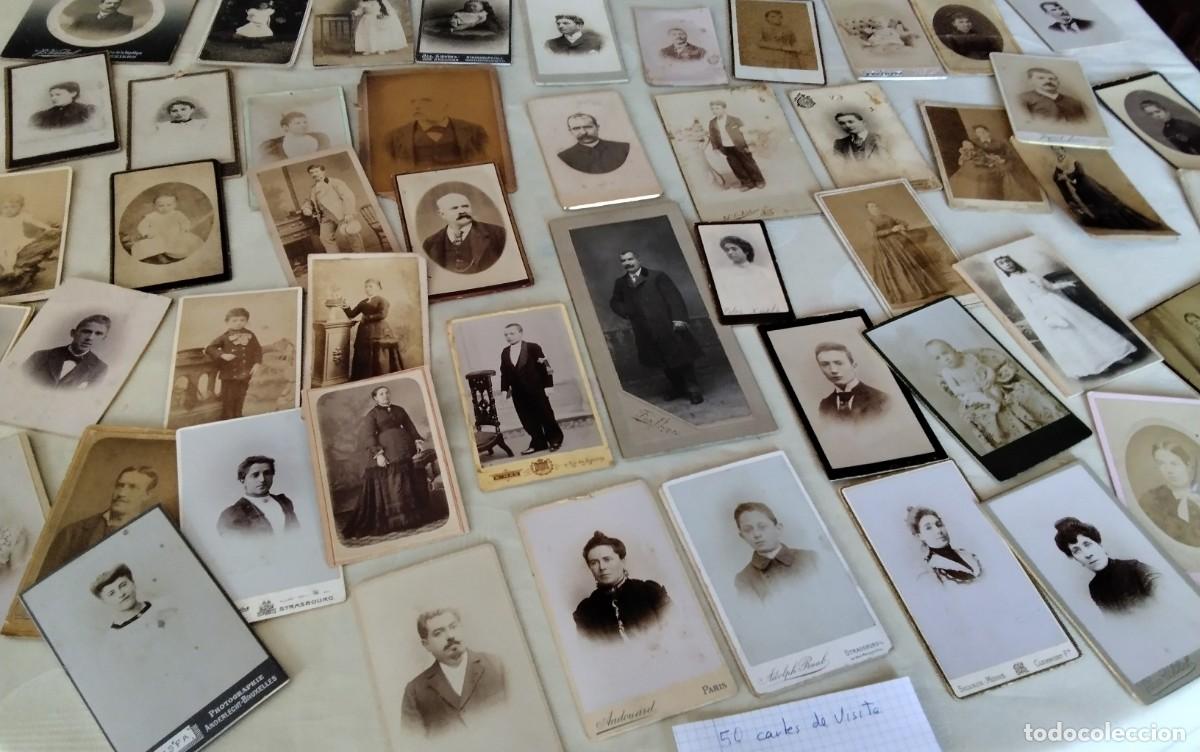 Fotograf&iacute;a antigua: LOTE DE 50 CARTES DE VISITE , VER COMPOSICION