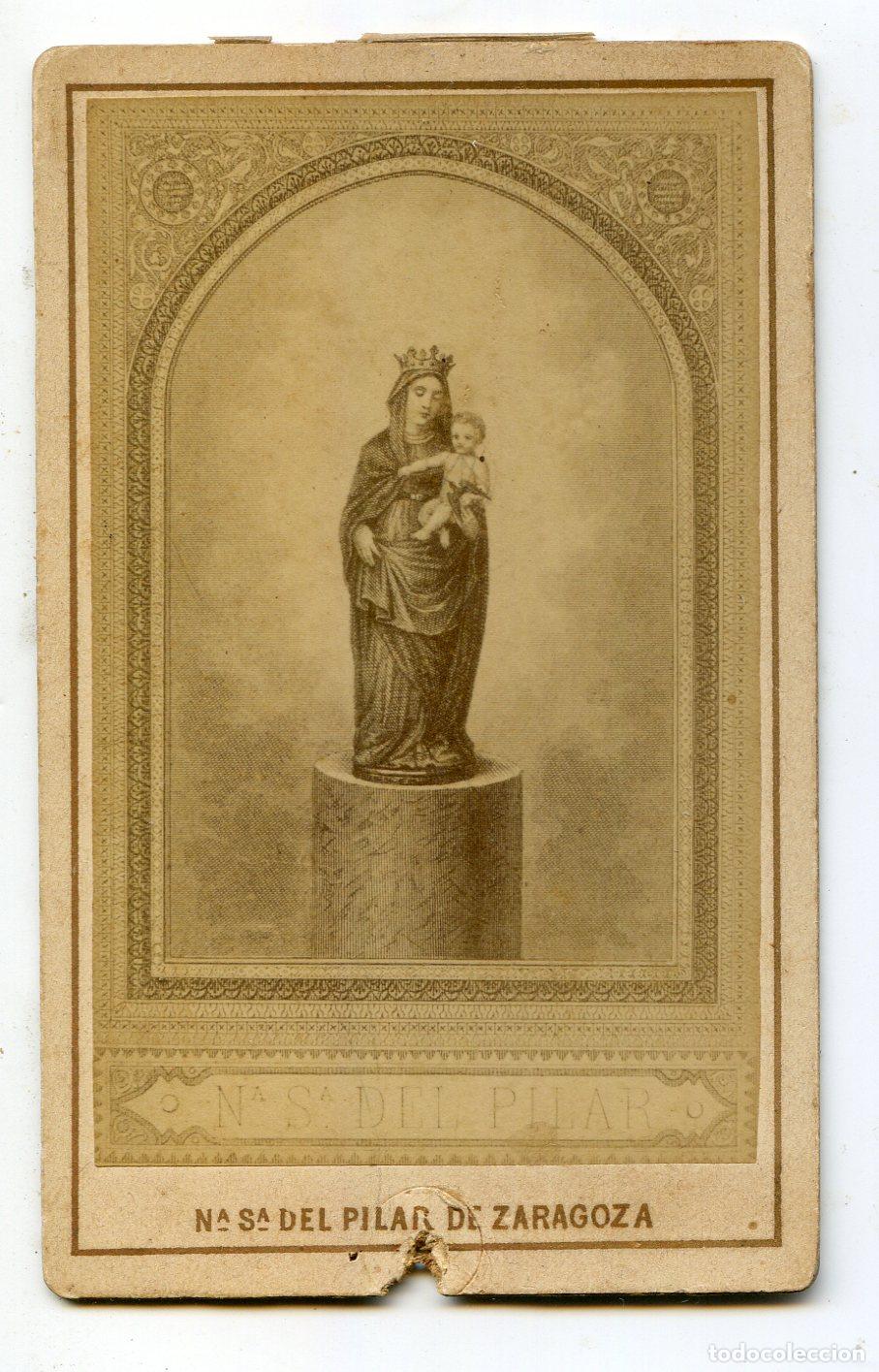 Fotograf&iacute;a antigua: Nuestra se&ntilde;ora del Pilar de Zaragoza, CDV, A. Coyne fot&oacute;grafo de la Real Casa