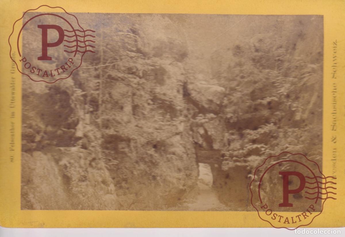 Fotograf&iacute;a antigua: felsenthor IM UTTEWALDER GRUNDE DRESDEN SACHSISCHE SCHWEIZ +-16,5*11CM CABINET