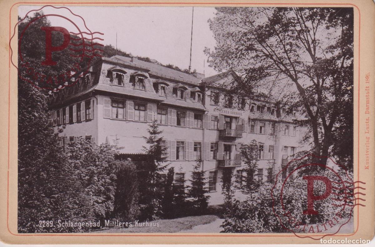 Fotograf&iacute;a antigua: Schlangenbad im Taunus Hessen, Mittleres Kurhaus GERMANY DEUTSCHLAND +-16,5*11CM CABINET