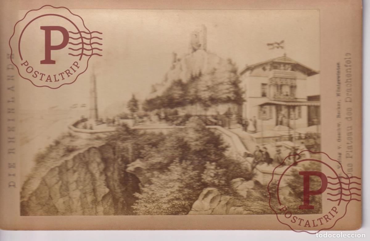 Fotograf&iacute;a antigua: DIE RHEINLANDE DAS PLATEAU DES DRACHENFELS BECKER KONINGSWINTER CABINET +-16*11CM