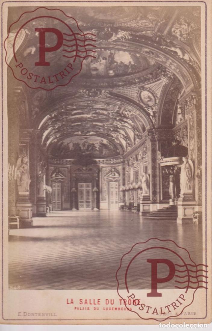 Fotograf&iacute;a antigua: LA SALLE DU THRONE PALAIS DU LUXEMBOURG LUXEMBURG E DONTENVILLE PHOTO A PARIS CABINET +-16*11CM