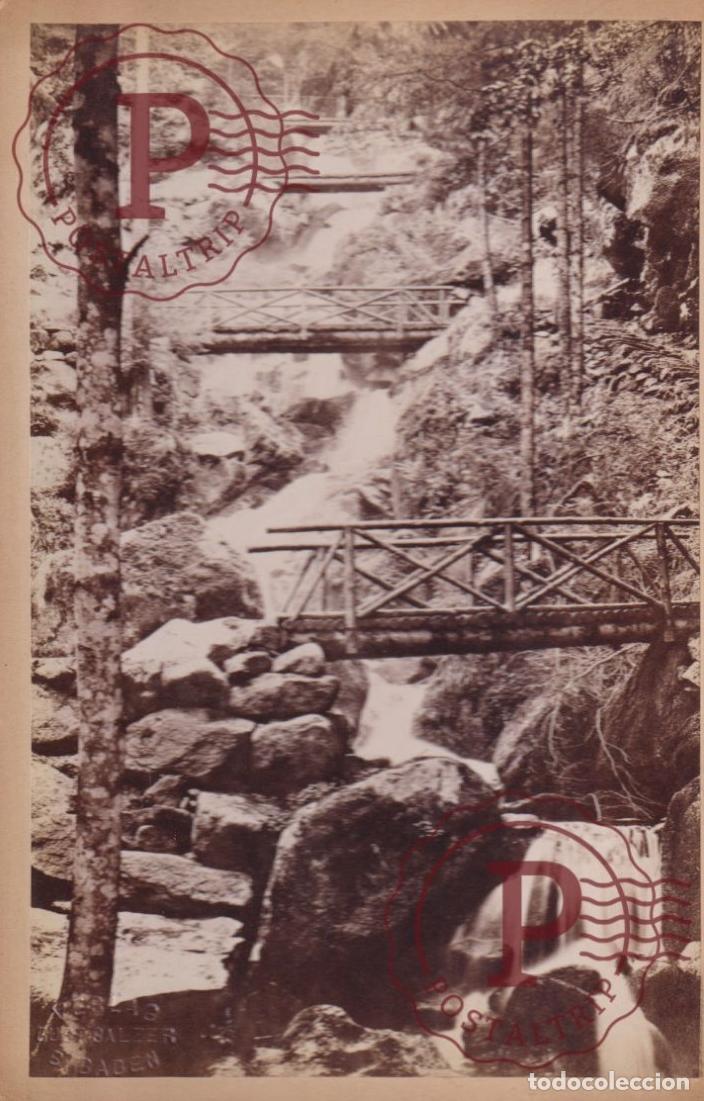 Photographie ancienne: GUST SALZER BADEN 1896 BADEN BADEB DER WASSERFALL CABINET +-16*11CM