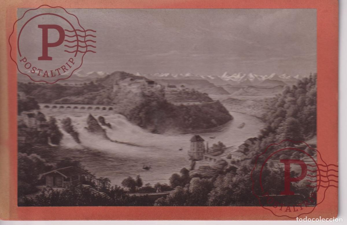 Photographie ancienne: Rheinfall mit Schloss Schweiz Suisse TRONEL KOCH SCHAFFHAUSEN CABINET +-16*11CM