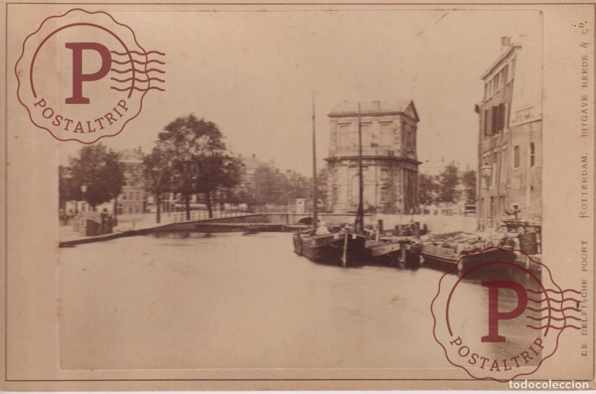 Photographie ancienne: NETHERLAND. PAISES BAJOS. ROTTERDAM. LE DELFISCHE POORT. UITGAVE REEDE. CABINET 17.5X12CM