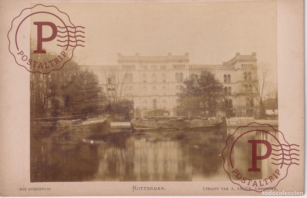 Photographie ancienne: NETHERLAND. PAISES BAJOS. ROTTERDAM. HET ZIEKENHUITS. UITGAVE VAN A. JAGER. CABINET 17.5X12CM