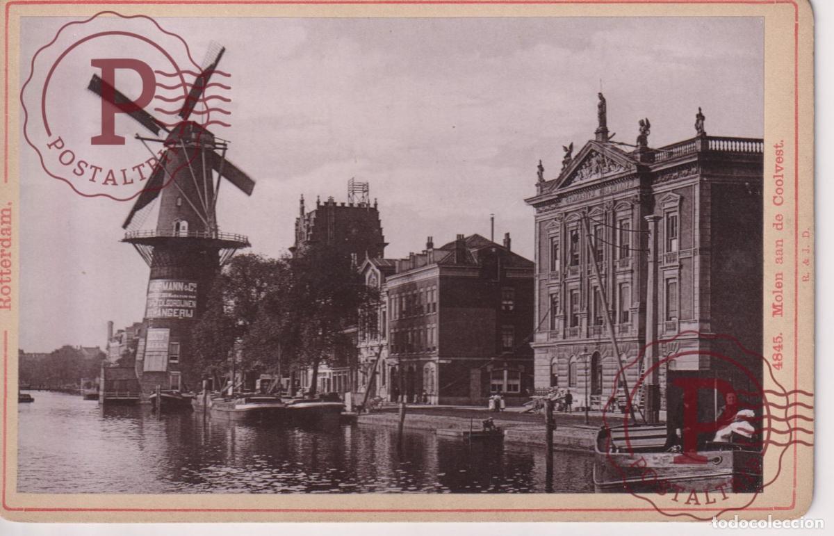 Fotograf&iacute;a antigua: NETHERLAND. PAISES BAJOS. ROTTERDAM MOLEN AAN DE COOLVEST. CABINET 17.5X12CM