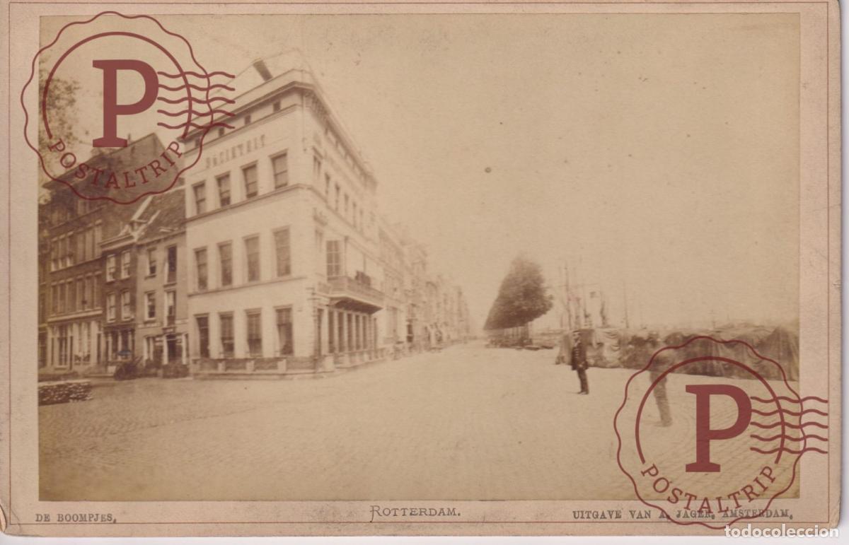 Fotograf&iacute;a antigua: NETHERLAND. PAISES BAJOS. ROTTERDAM DE BOOMPJES. A. JAGER. CABINET 17.5X12CM