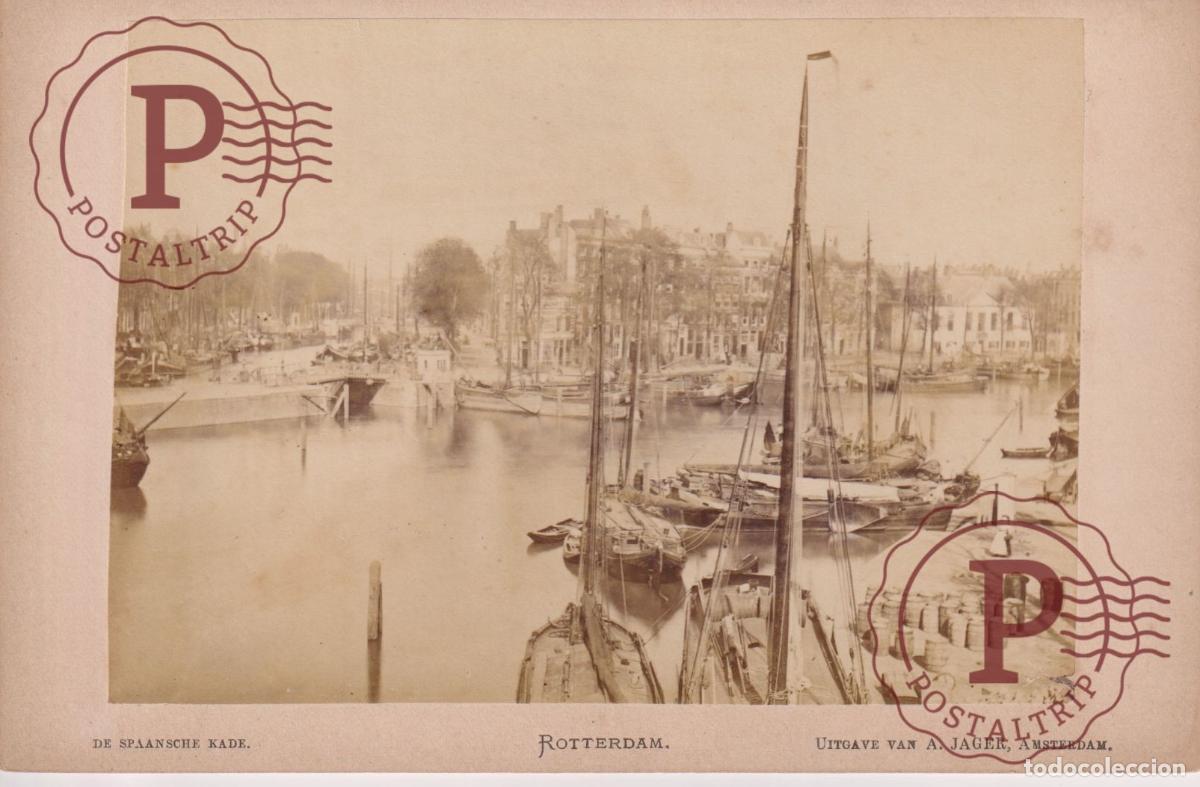 Fotograf&iacute;a antigua: NETHERLAND. PAISES BAJOS. ROTTERDAM. SPAANSCHE KADE. A JAGER. CABINET 17.5X12CM