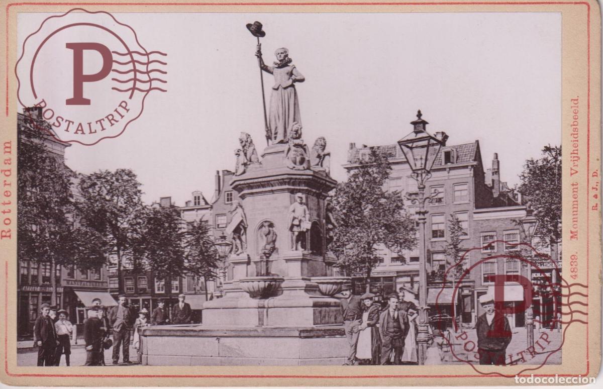 Fotograf&iacute;a antigua: NETHERLAND. PAISES BAJOS. ROTTERDAM. MONUMENT VRIJHEIDSBEELD. CABINET 17.5X12CM