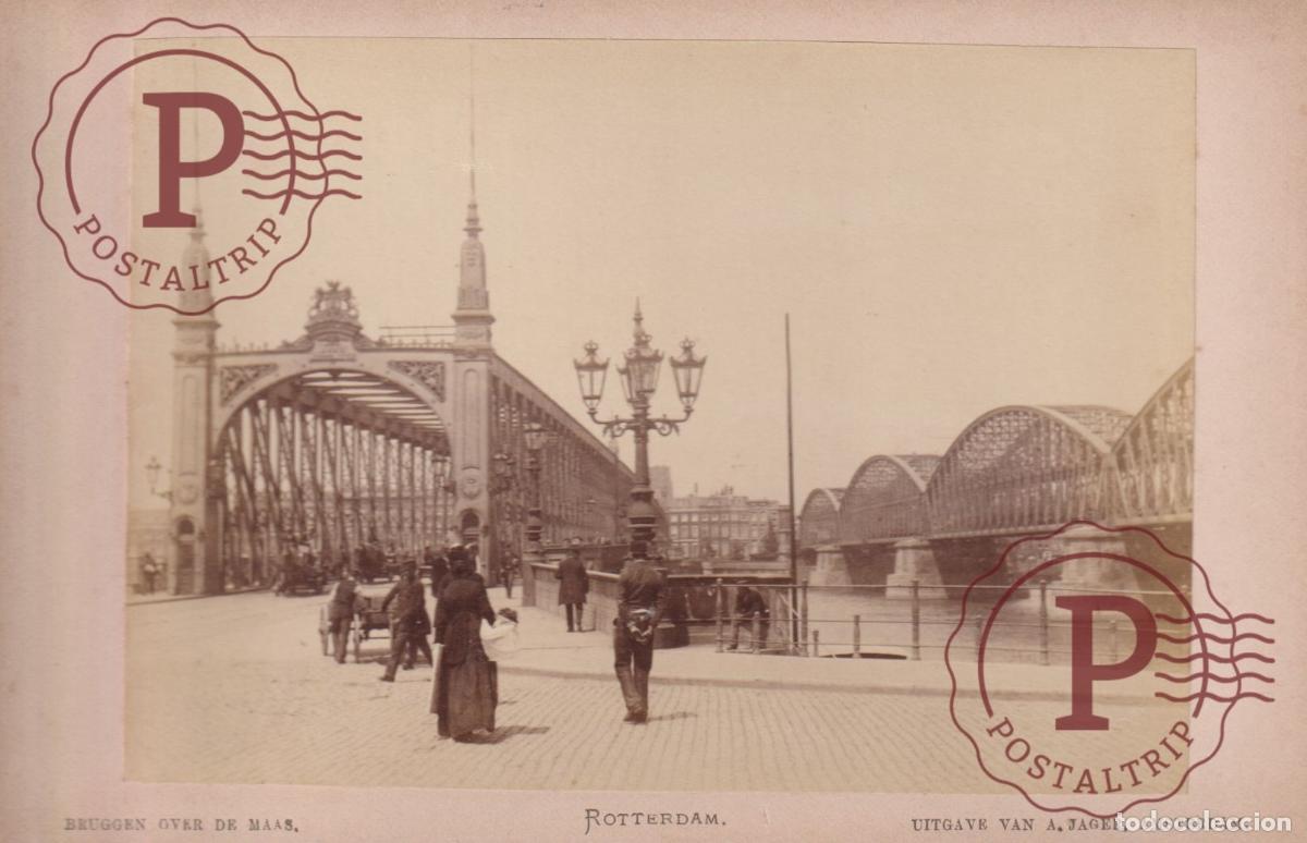 Fotograf&iacute;a antigua: NETHERLAND. PAISES BAJOS. ROTTERDAM. BRUGGEN OVER DE MAAS. VAN A. JAGER. CABINET 17X11CM