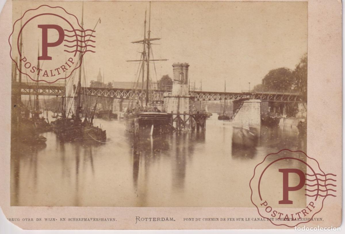 Fotograf&iacute;a antigua: NETHERLAND. PAISES BAJOS. ROTTERDAM. SCHEEPMAVESHAVEN. 2 MISSING LEFT CORNERS. CABINET 17X11CM