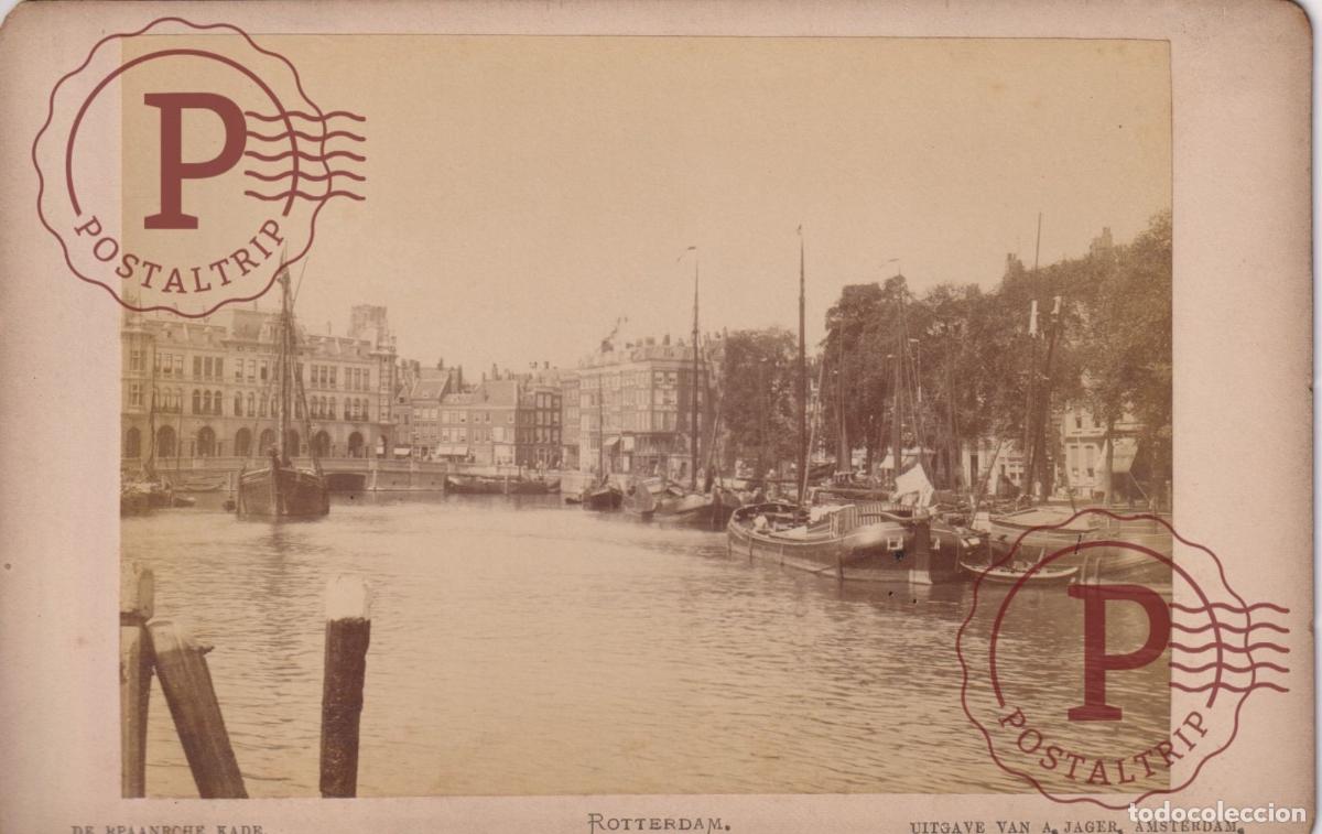 Fotograf&iacute;a antigua: NETHERLAND. PAISES BAJOS. ROTTERDAM. SPAANSCHE KADE. PUERTO ESPA&Ntilde;OL. CABINET 17X11CM