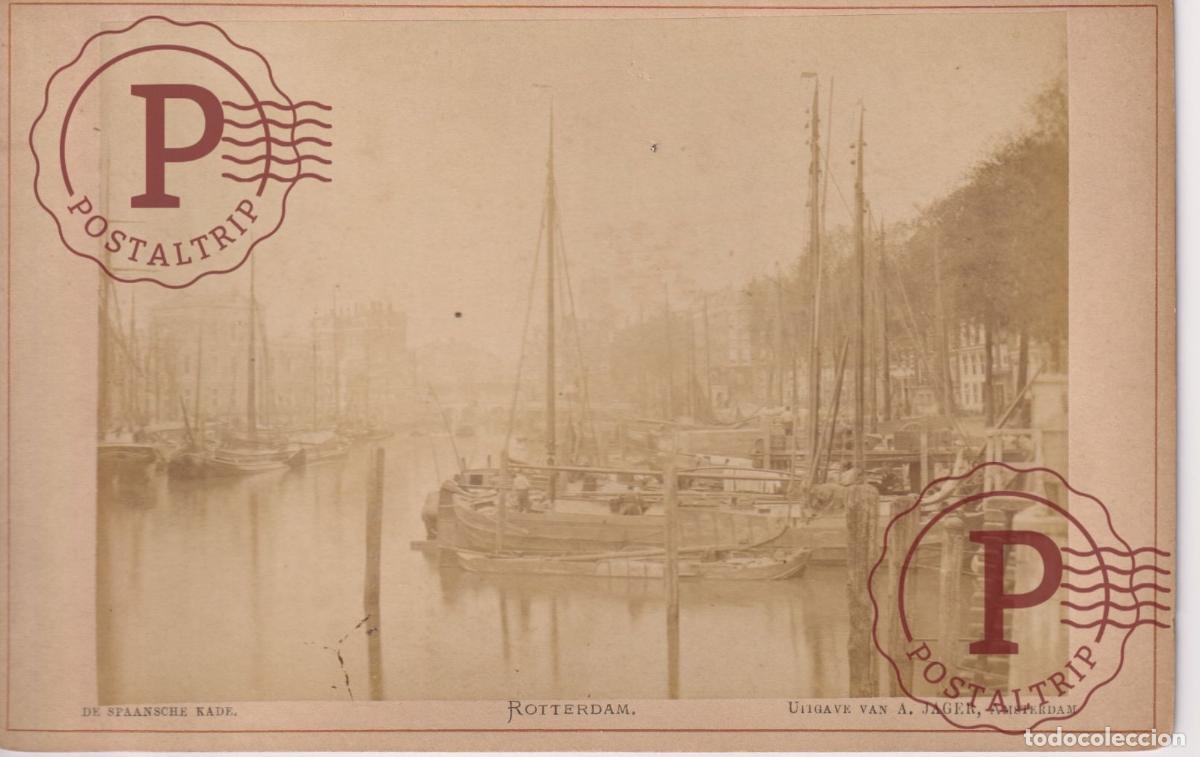 Fotograf&iacute;a antigua: NETHERLAND. PAISES BAJOS. ROTTERDAM. SPAANSCHE KADE. PUERTO ESPA&Ntilde;OL. VAN A. JAGER. CABINET 17X11CM