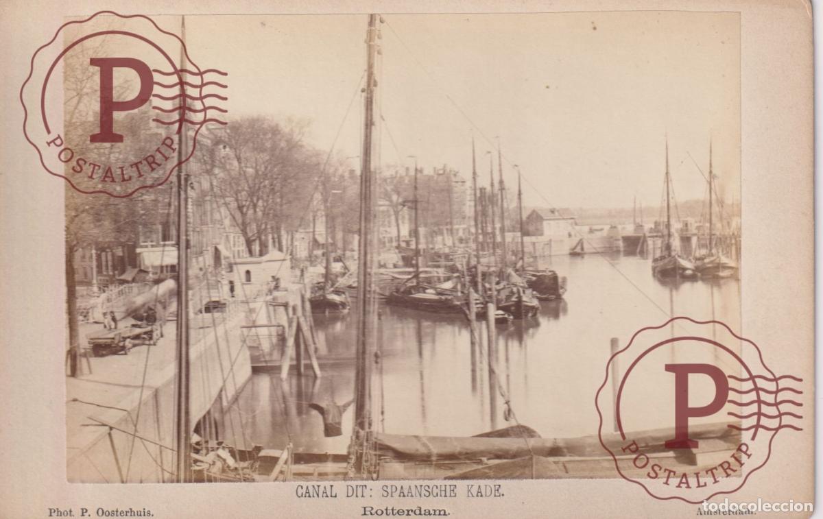 Fotograf&iacute;a antigua: NETHERLAND. PAISES BAJOS. ROTTERDAM. SPAANSCHE KADE. CANAL DIT. CABINET 17X11CM