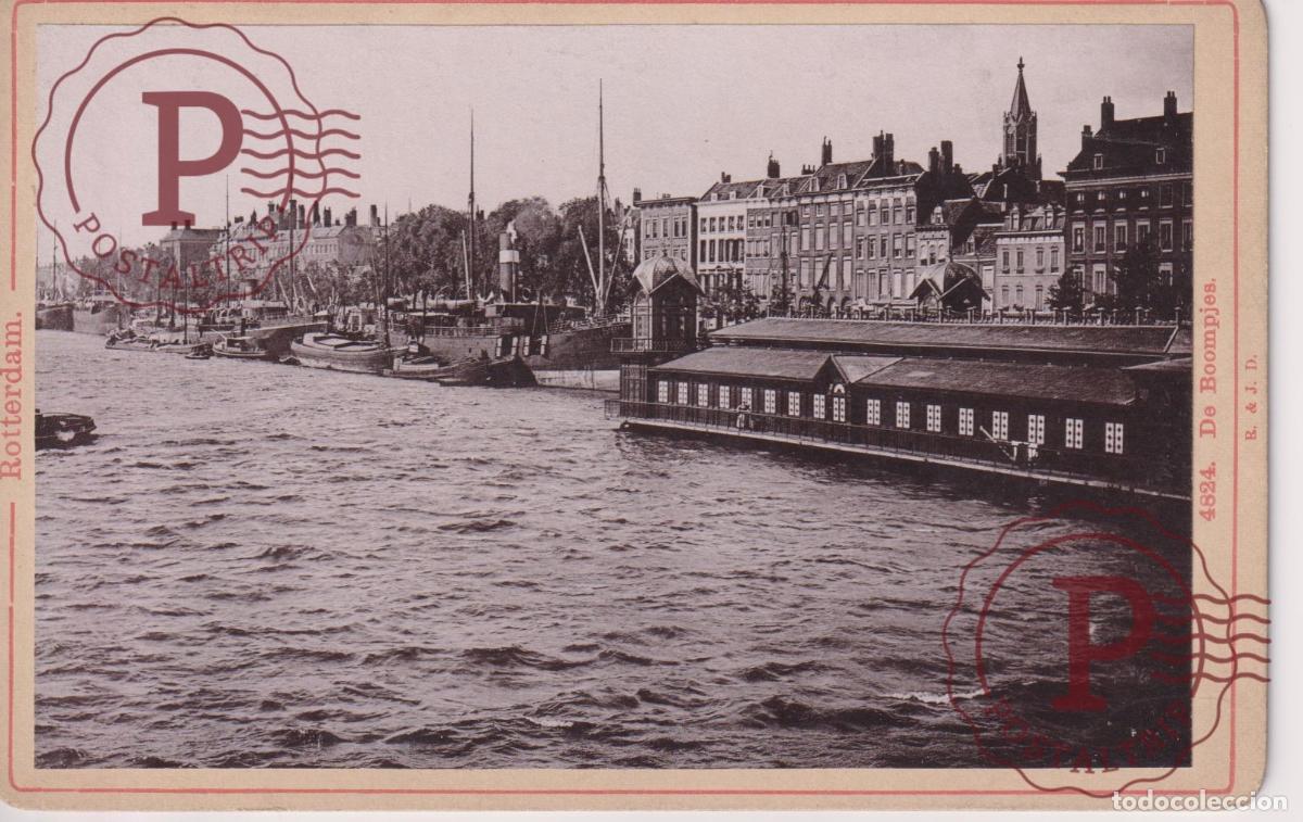 Fotograf&iacute;a antigua: NETHERLAND. PAISES BAJOS. ROTTERDAM. DE BOOMPJES. CANAL DIT. CABINET 17X11CM