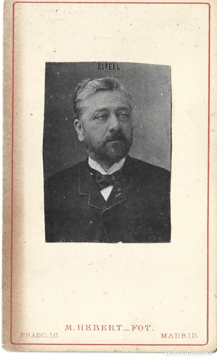 Fotograf&iacute;a antigua: 1878ca CDV Carte de visite del ingeniero franc&eacute;s Gustave Eiffel Mart&iacute;nez de Hebert LEER
