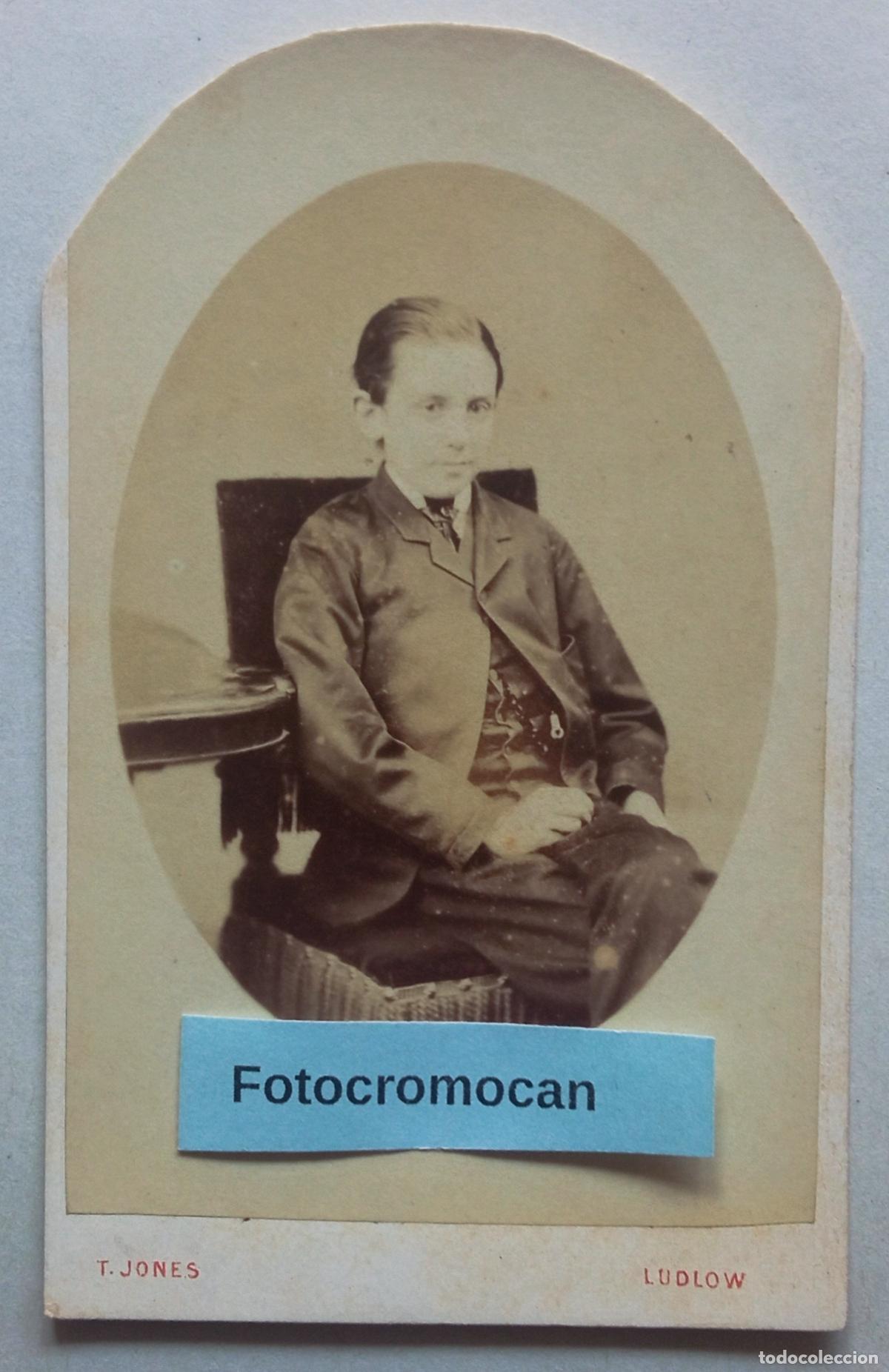 Fotograf&iacute;a antigua: CDV. FOT&Oacute;GRAFO. T. JONES. 51 BROAD ST. LUDLOW. AND 18 KING. HEREFORD