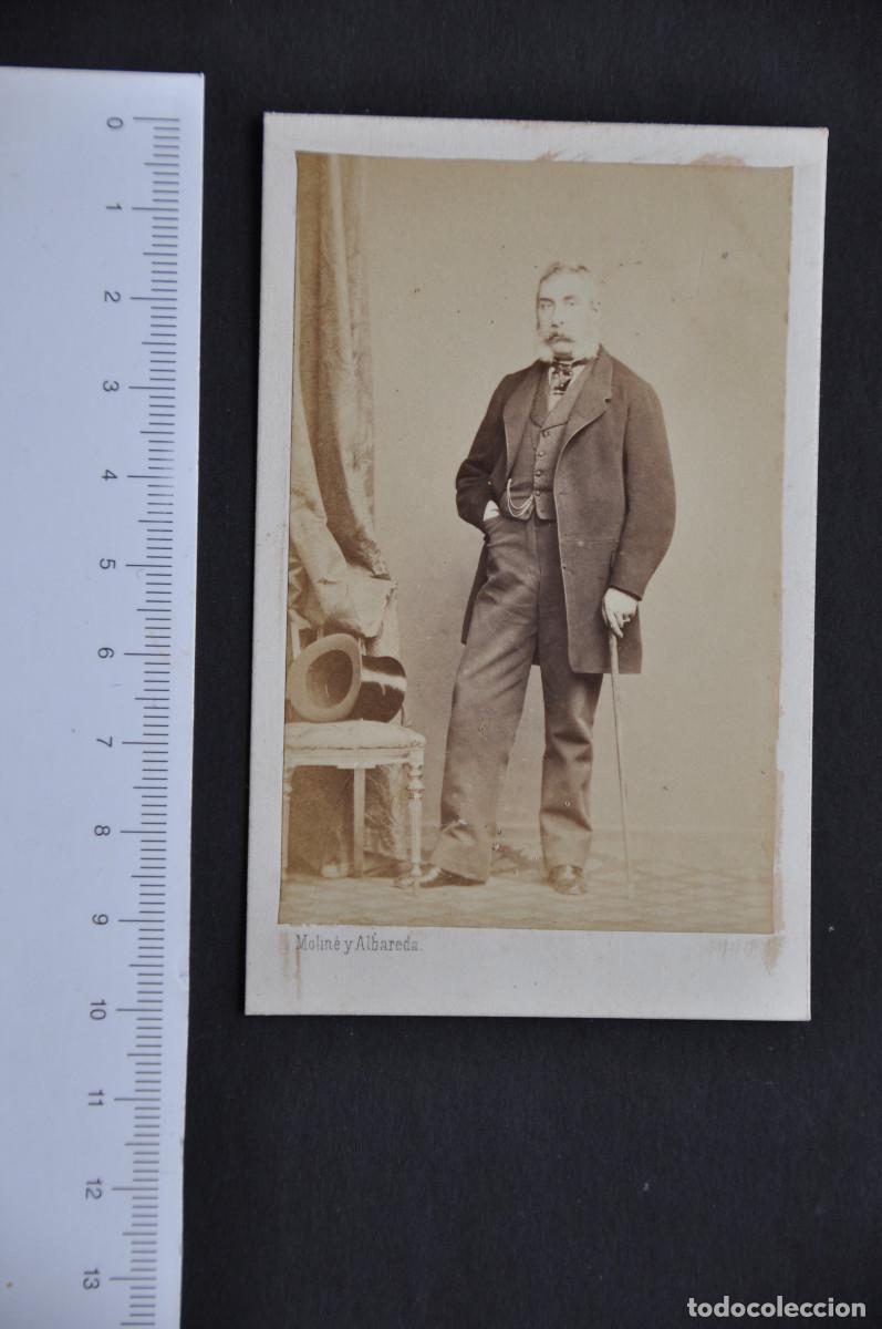 Fotograf&iacute;a antigua: CARTA DE VISITA DE UN CABALLERO - ESTUDIO MOLINE Y ALBAREDA (BARCELONA)