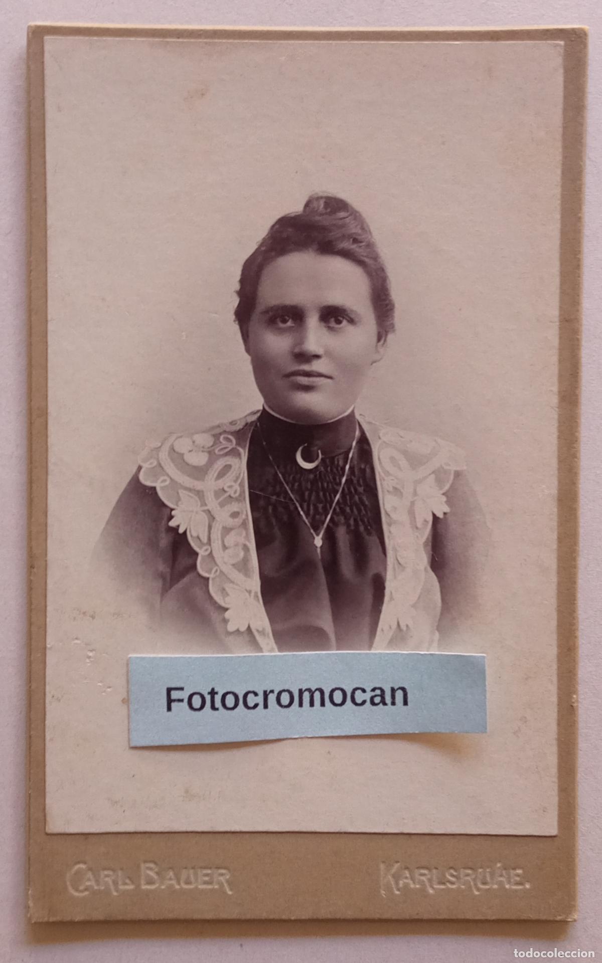 Fotograf&iacute;a antigua: CDV. FOT&Oacute;GRAFO. KARL BAUER. KARLSRUHE