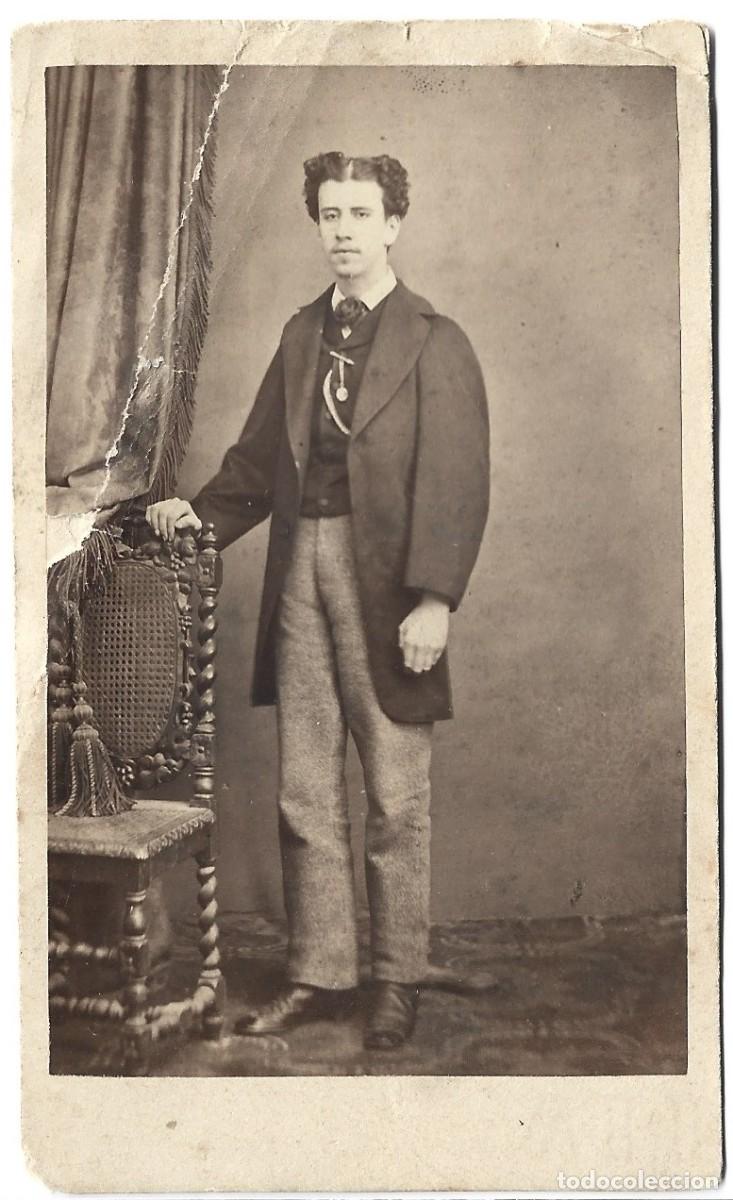 Fotograf&iacute;a antigua: 1860's CDV Carte de visite Estdio fotogr&aacute;fico MU&Ntilde;OZ, Madrid. Miniaturista de S.M. (su majestad)